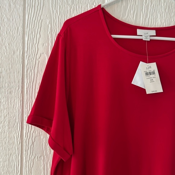 J. Jill Side-Button Shift Dress | 2X | Cherry Red - Picture 5 of 9